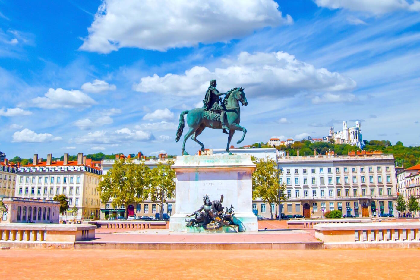 Place Bellecour à Lyon, France