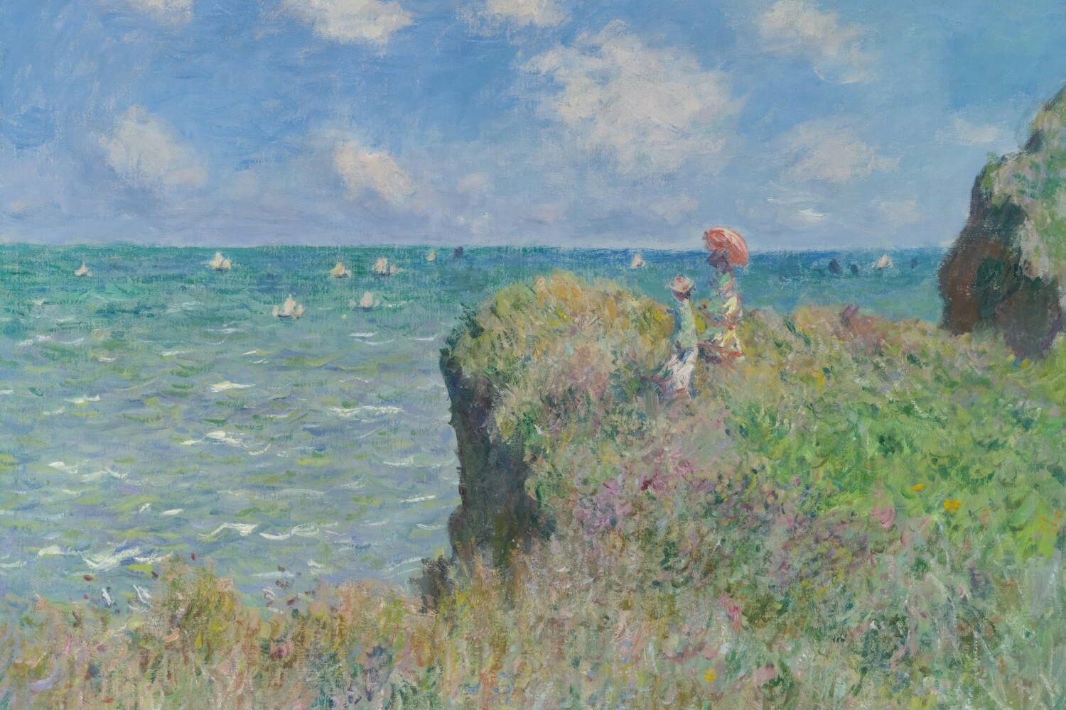 The Cliff Walk at Pourville by Monet