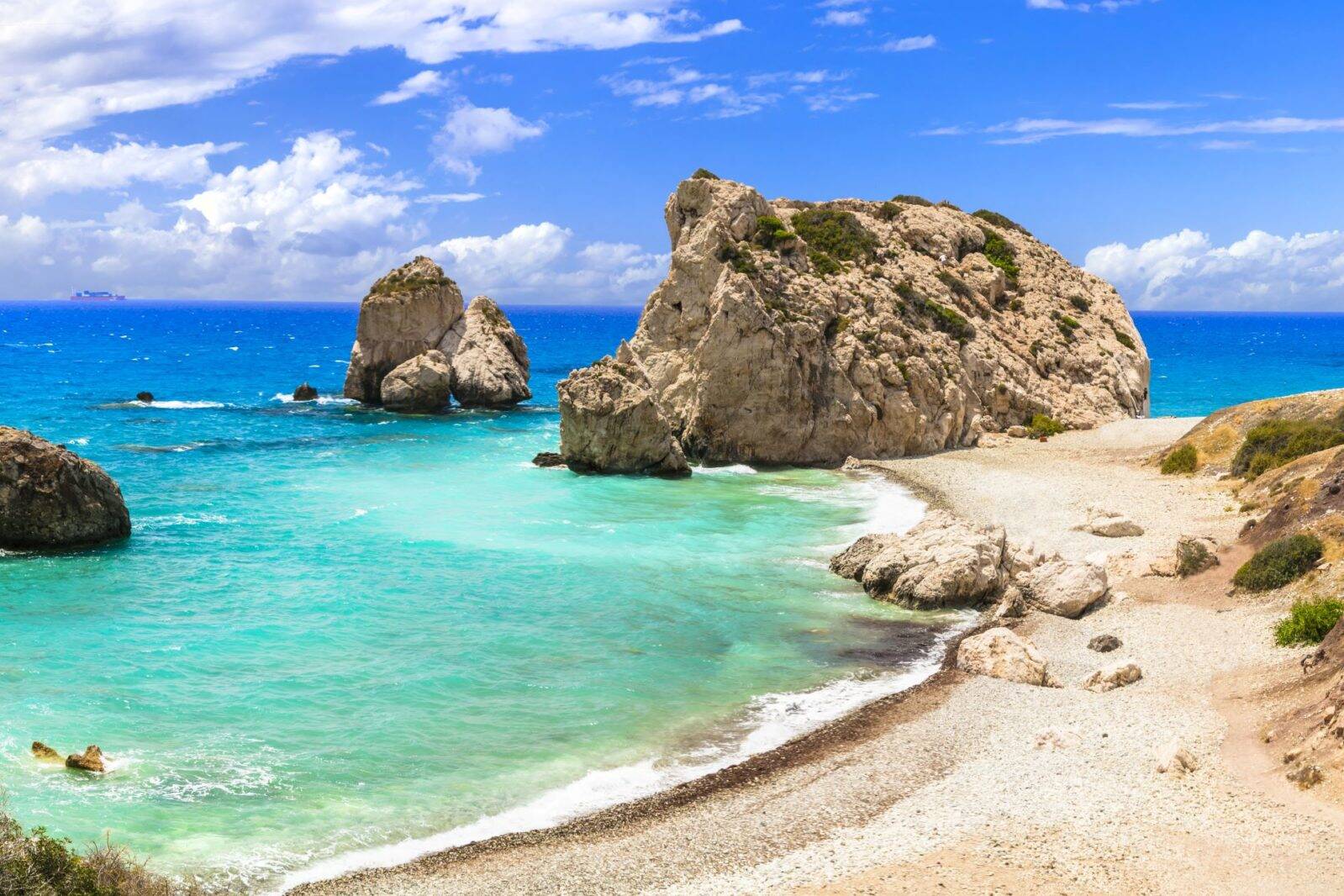 Best beaches in Cyprus - Petra tou Romiou, famous as the birthplace of Aphrodite