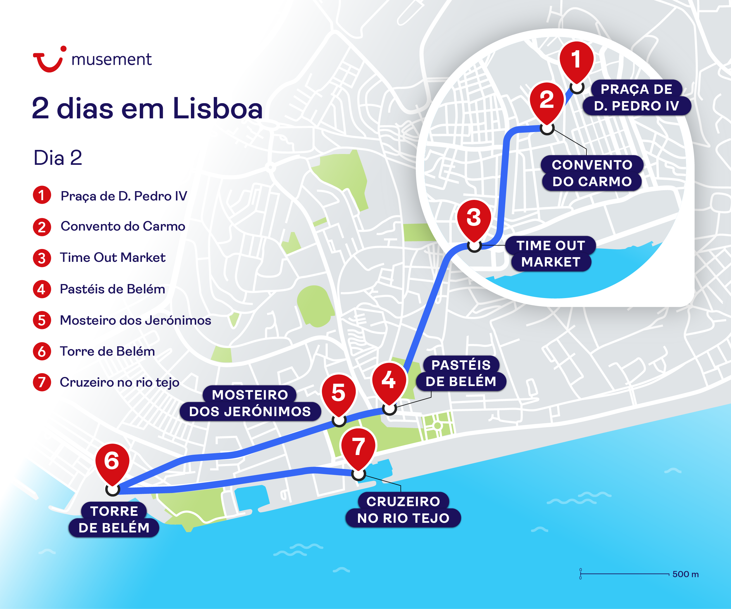 Roteiro em Lisboa dia 2 - mapa