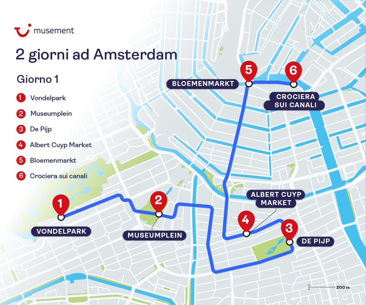 itinerario amsterdam giorno 1 - mappa