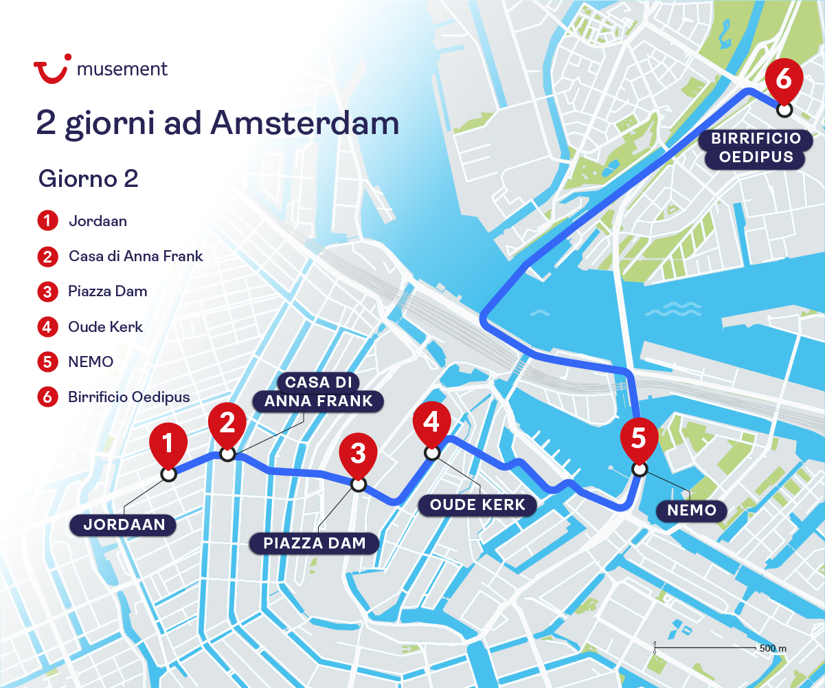 itinerario amsterdam giorno 2 - mappa