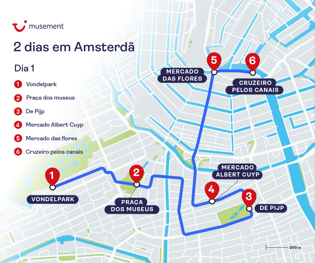 2 dias em amsterda - dia 1 mapa