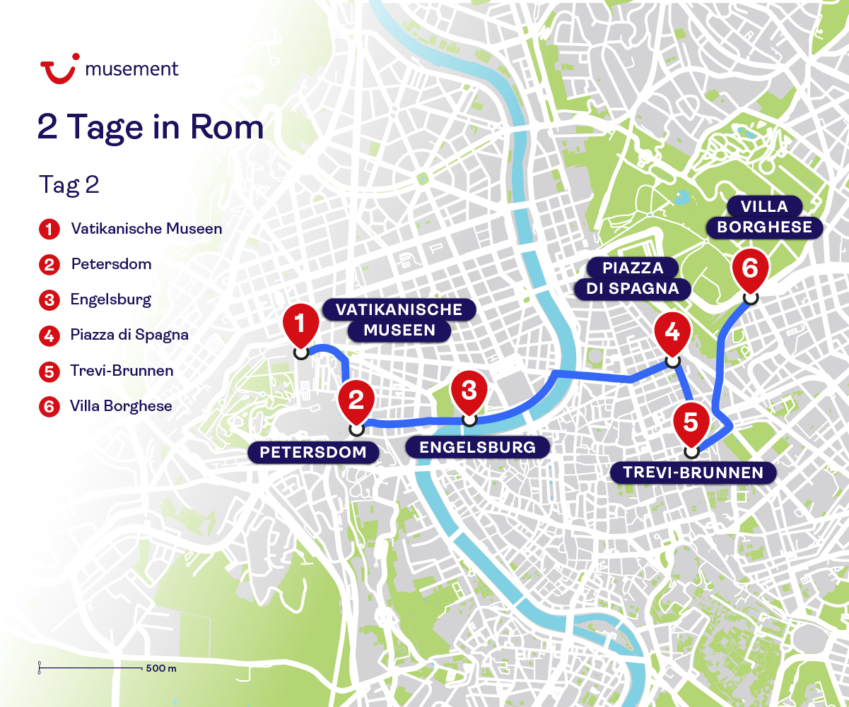 Map Day 2 Rome Itinerary